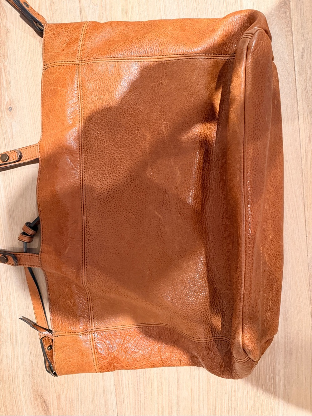 Classic Zara Tan Leather Tote Bag - Everyday Carry - Picture 4 of 5